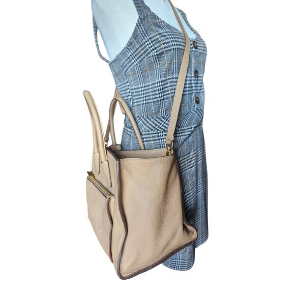 Prada Biege Vitello Daino Tessuto Leather Hand Bag with Crossbody Strap - Picture 3 of 16